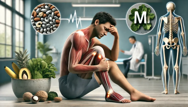 12 Signs Your Deficient In Magnesium 1 image depicting the signs of magnesium deficiency. The image should show a person experiencing muscle cramps, fatigue, and headaches